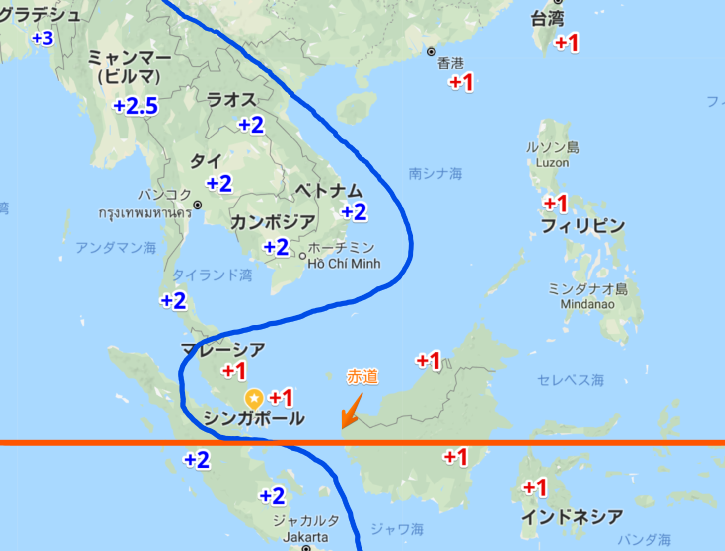 なぜ タイと日本の時差は2時間なのに シンガポールとの時差は1時間だけなのか あじあ