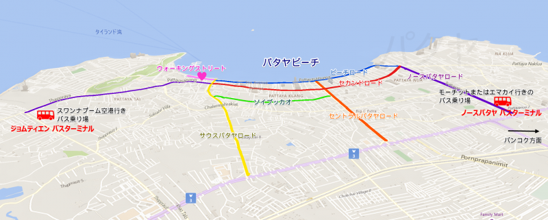 約100バーツで行ける パタヤからバンコク市内にバスで行く方法 地図と写真で詳しく あじあ