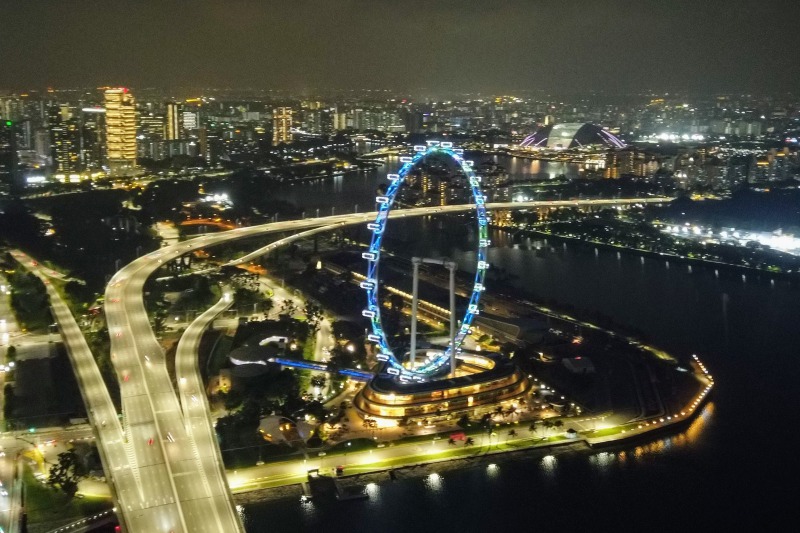 シンガポールフライヤーの夜景