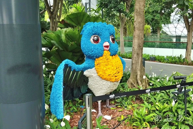 シンガポールチャンギ空港ジュエルのトピアリー（青い鳥）