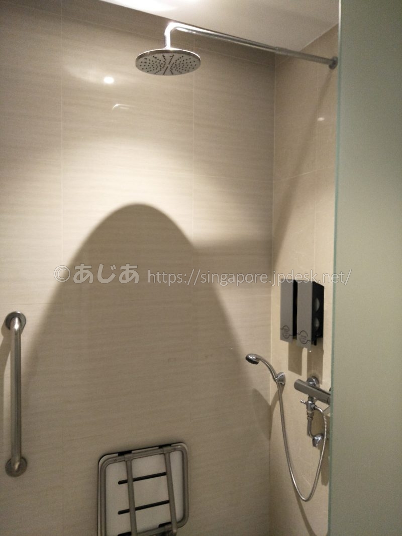 Ambassador Transit Lounge T3のレインシャワーとハンドシャワー