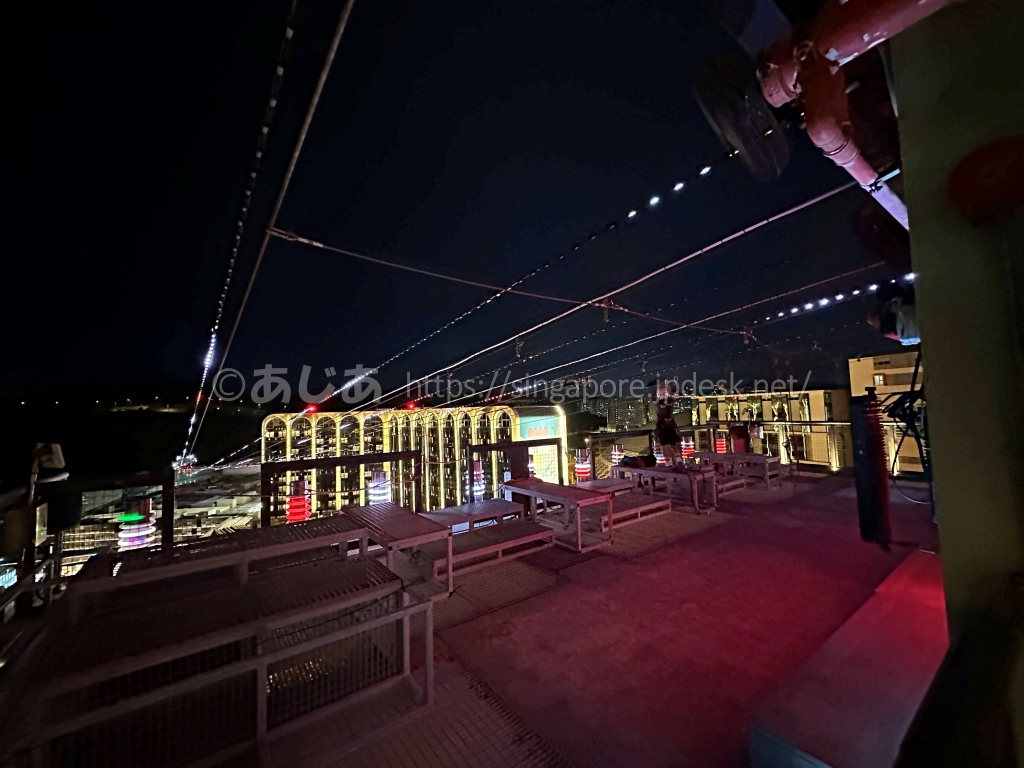 リスボエタ・マカオの夜景を望むZIPCITYのスタートプラットフォーム
