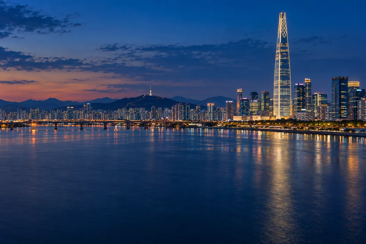 漢江越しに望むソウルの夜景
