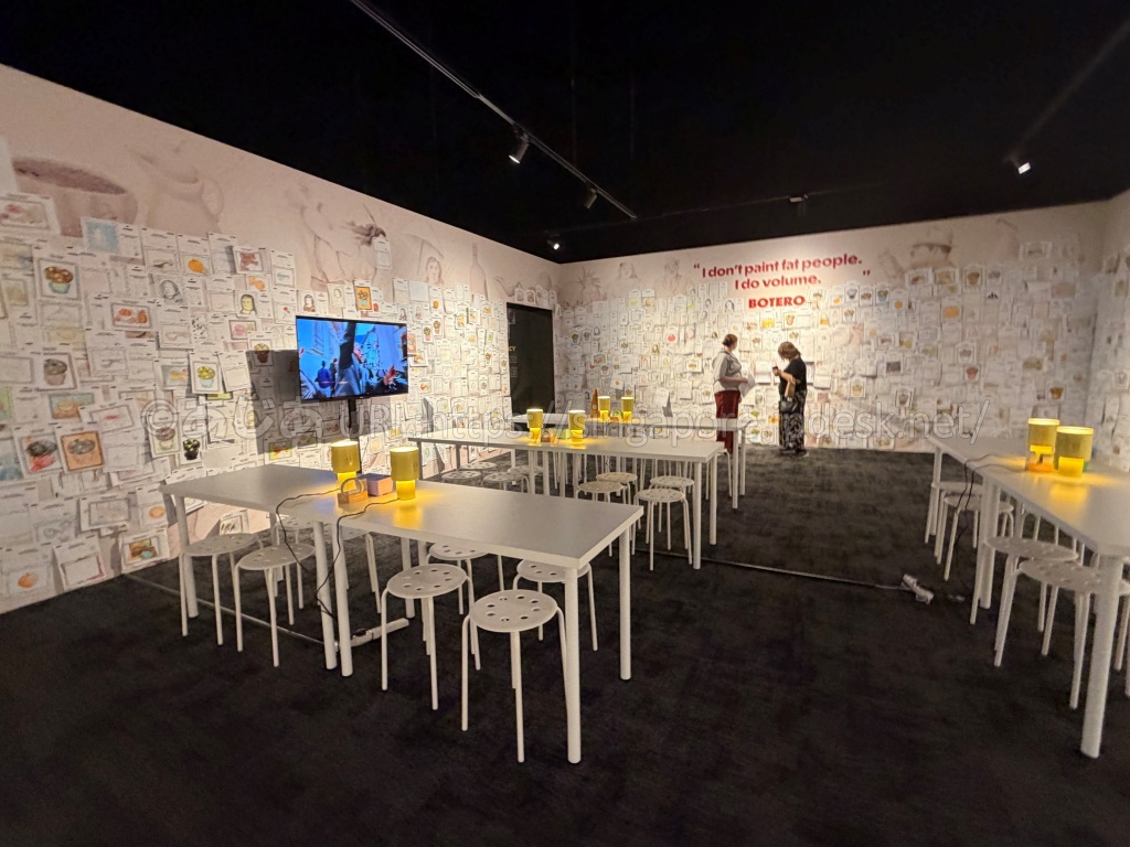 子どもも楽しめるボテロ作品の塗り絵コーナー