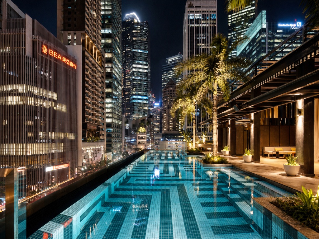 QT シンガポールのプール外観