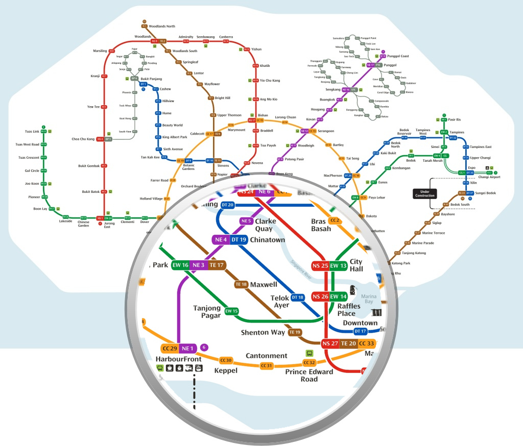 2026年に開通したサークルラインのHarbourFront駅からMarina Bay駅までの区間
