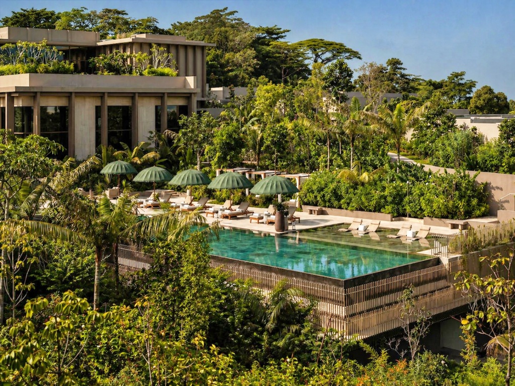 ラッフルズ セントーサ シンガポールの外観、プール