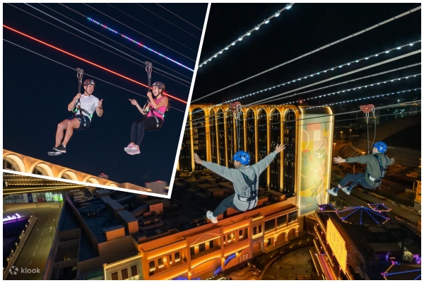 夕方から夜に楽しむマカオZIPCITYのジップライン