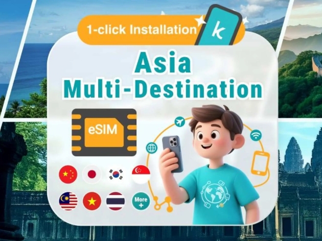 KKdayの東南アジア5か国eSIMをiPhoneへワンクリックインストールの説明画面