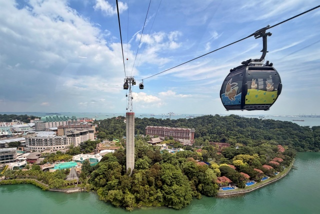セントーサケーブルカー（上空から撮影）